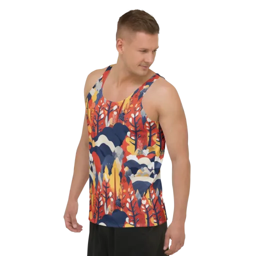 Autumnal Alpine on a Men's Tank Top