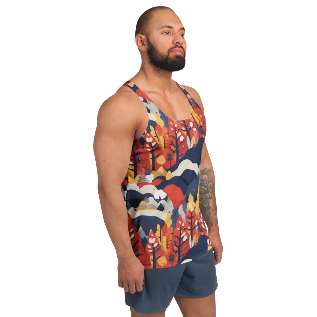 Autumnal Alpine on Men's Tank Top — Right Front