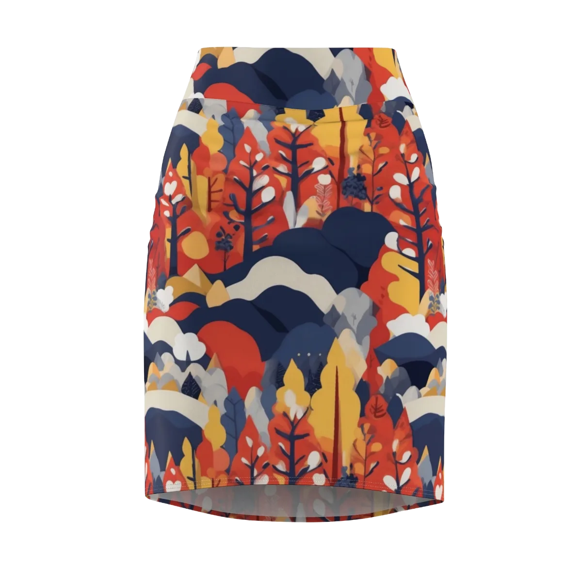 Autumnal Alpine on Pencil Skirt — Front