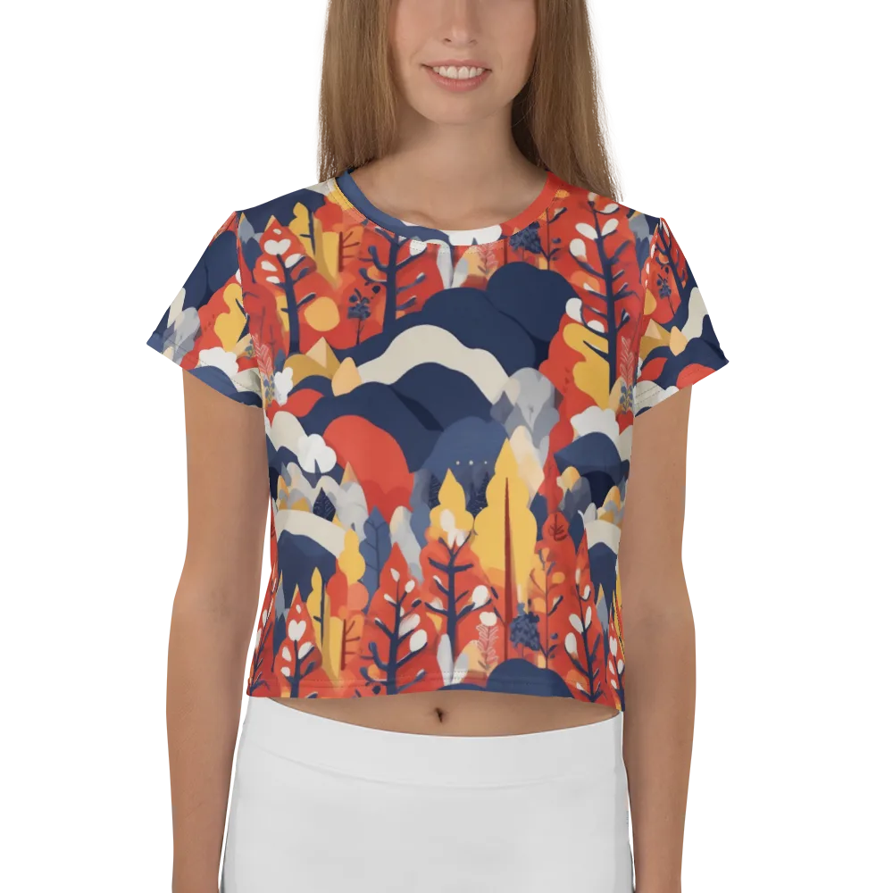 Autumnal Alpine on Crop Tee — Front