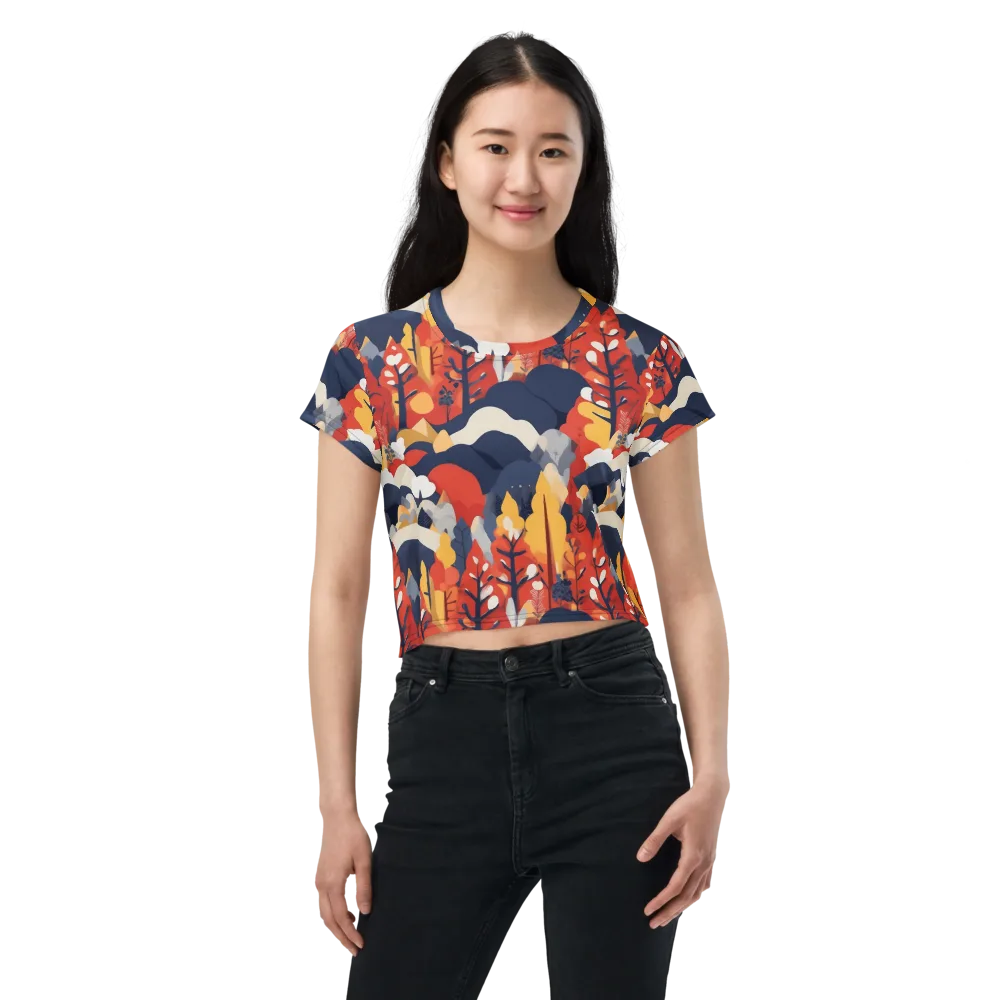 Autumnal Alpine on Crop Tee — Front