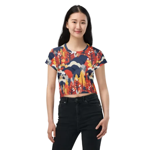 Autumnal Alpine on a Crop Tee