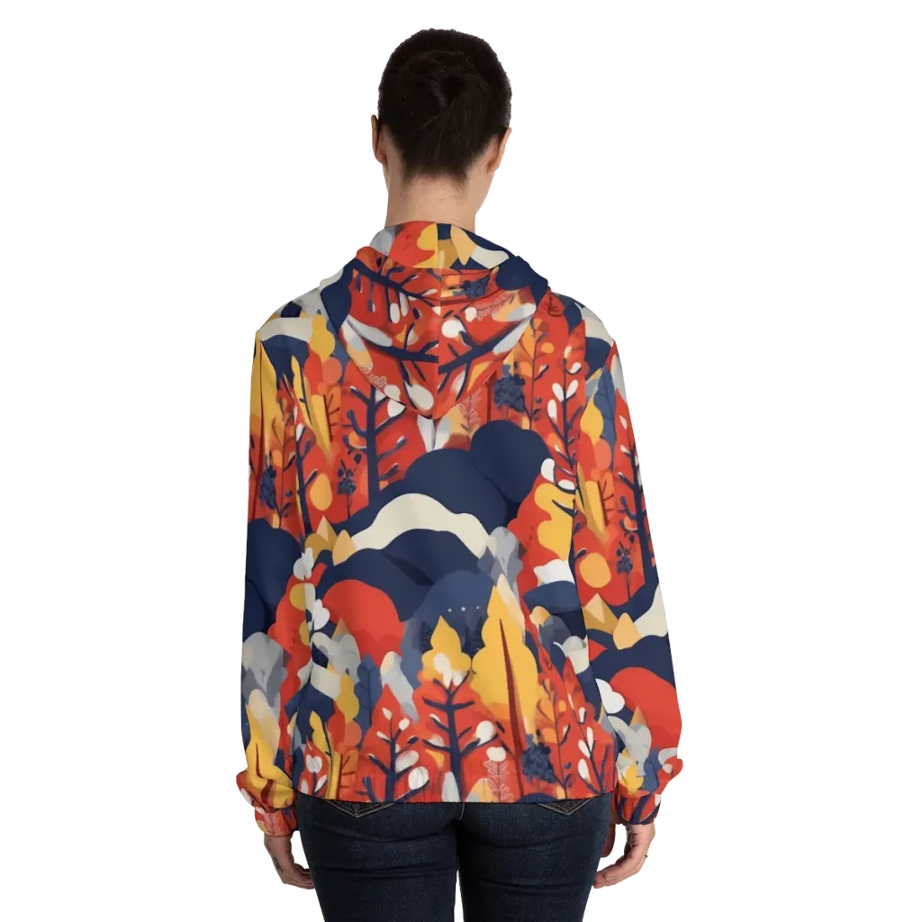 Autumnal Alpine on Women's Full-Zip Hoodie — Back On Person