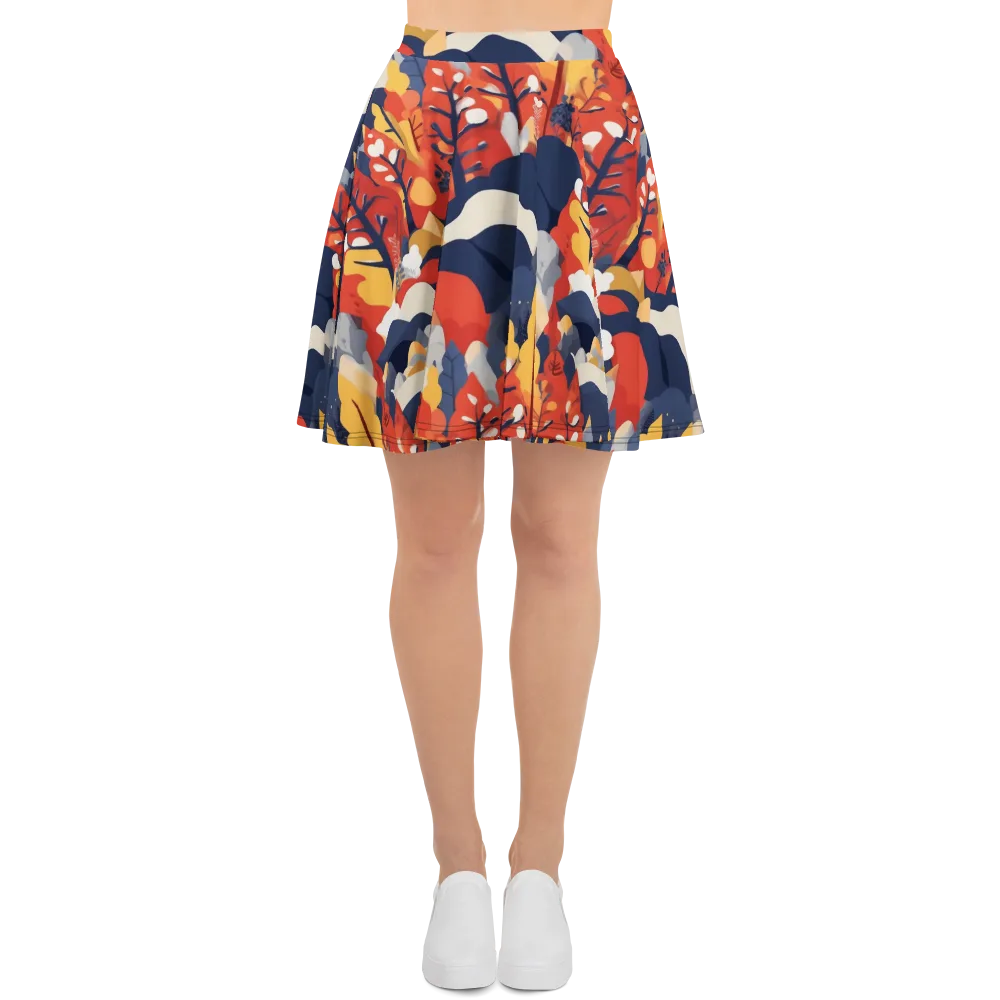 Autumnal Alpine on Skater Skirt — Front