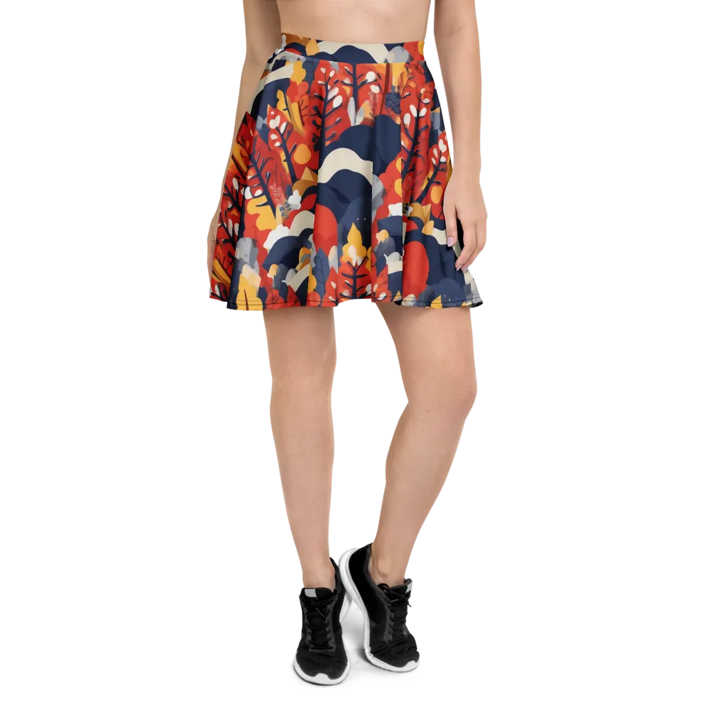 Autumnal Alpine on Skater Skirt — Front