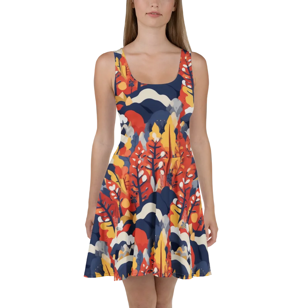 Autumnal Alpine on Skater Dress — Front