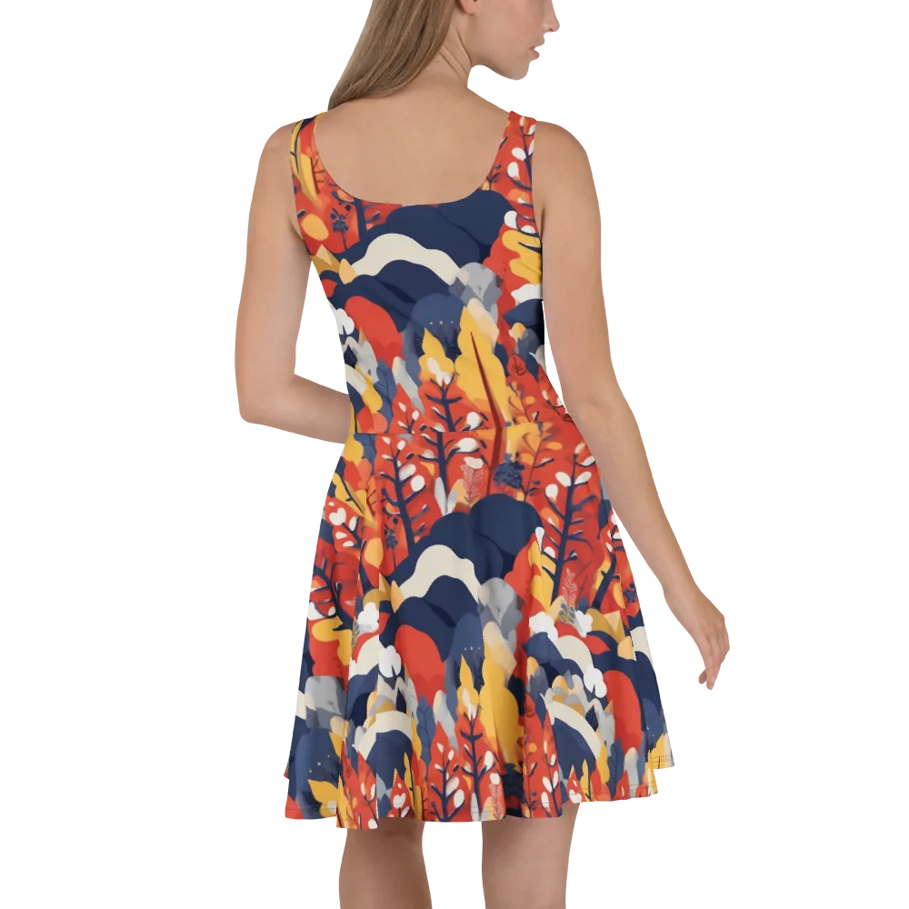 Autumnal Alpine on Skater Dress — Back