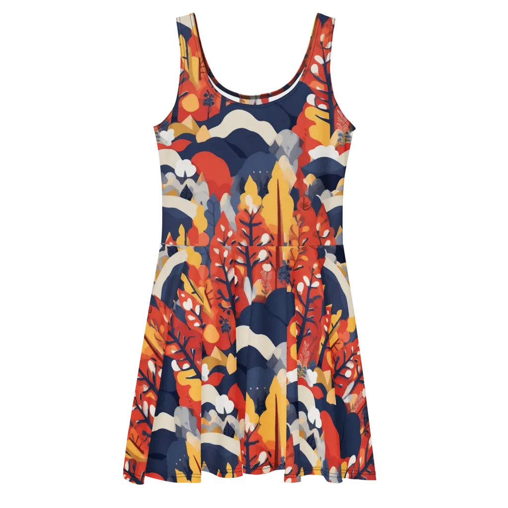 Autumnal Alpine on Skater Dress — Front