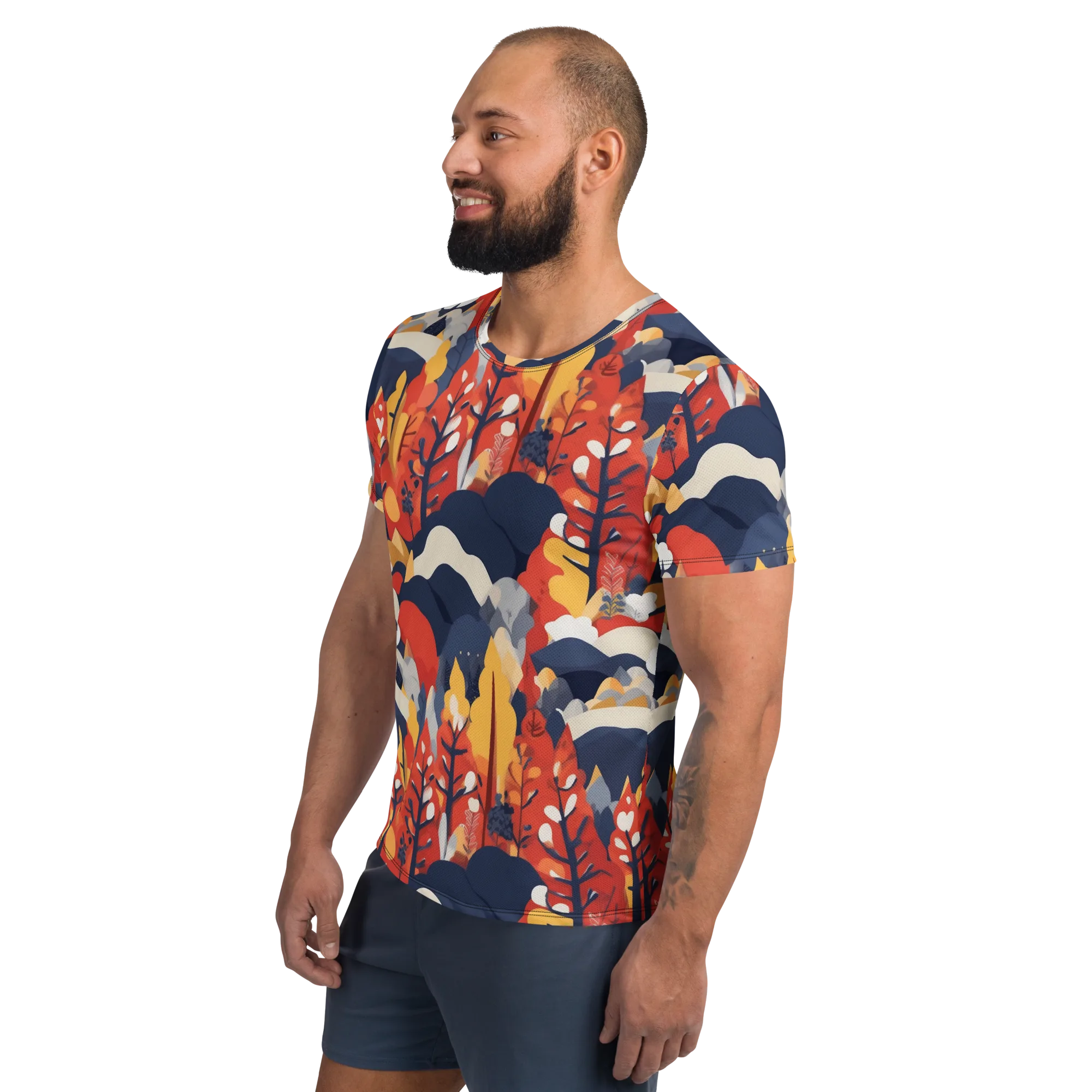 Autumnal Alpine on Men's Athletic T-Shirt — Left