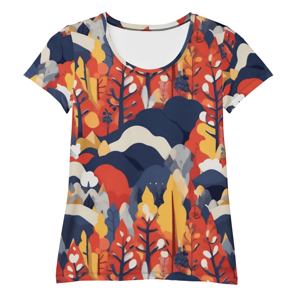 Autumnal Alpine on Women's Athletic T-Shirt — Front