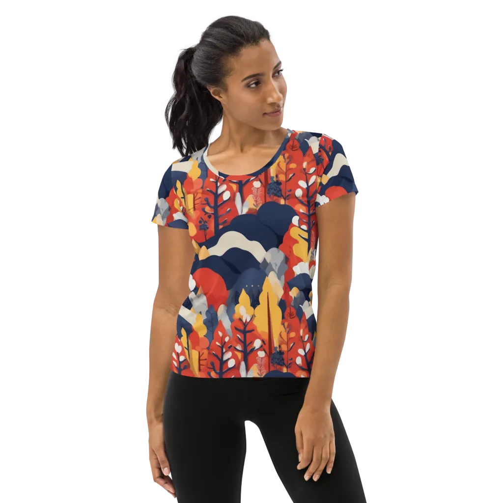 Autumnal Alpine on Women's Athletic T-Shirt — Front