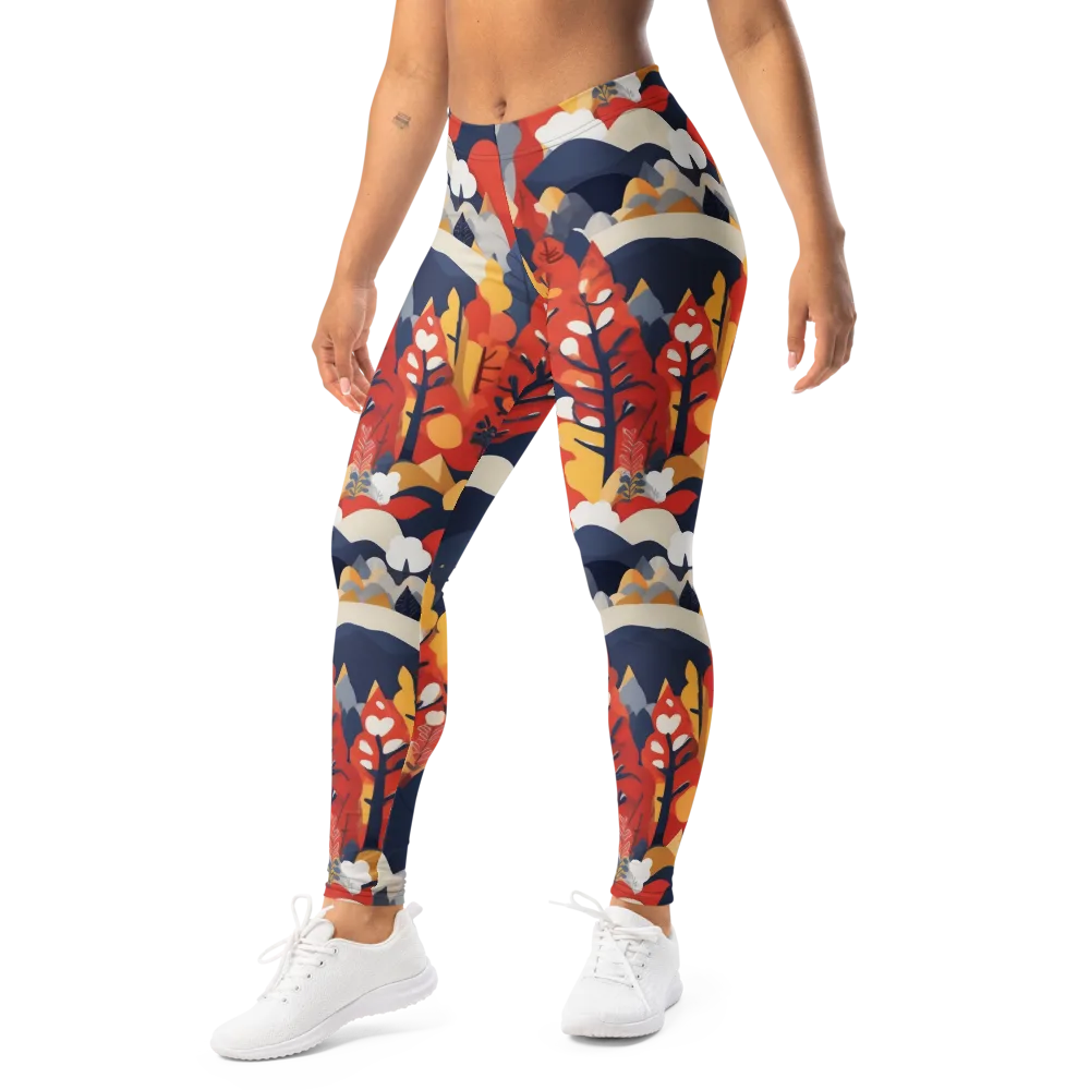 Autumnal Alpine on Leggings — Left Front