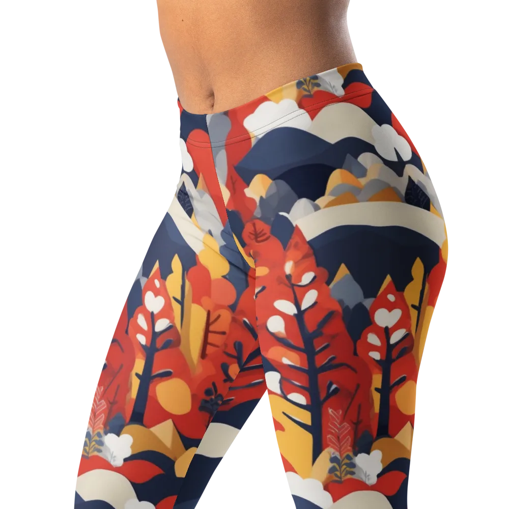 Autumnal Alpine on Leggings — Left Front
