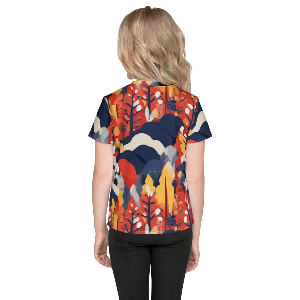 Autumnal Alpine on Kids Crew Neck T-Shirt — Back