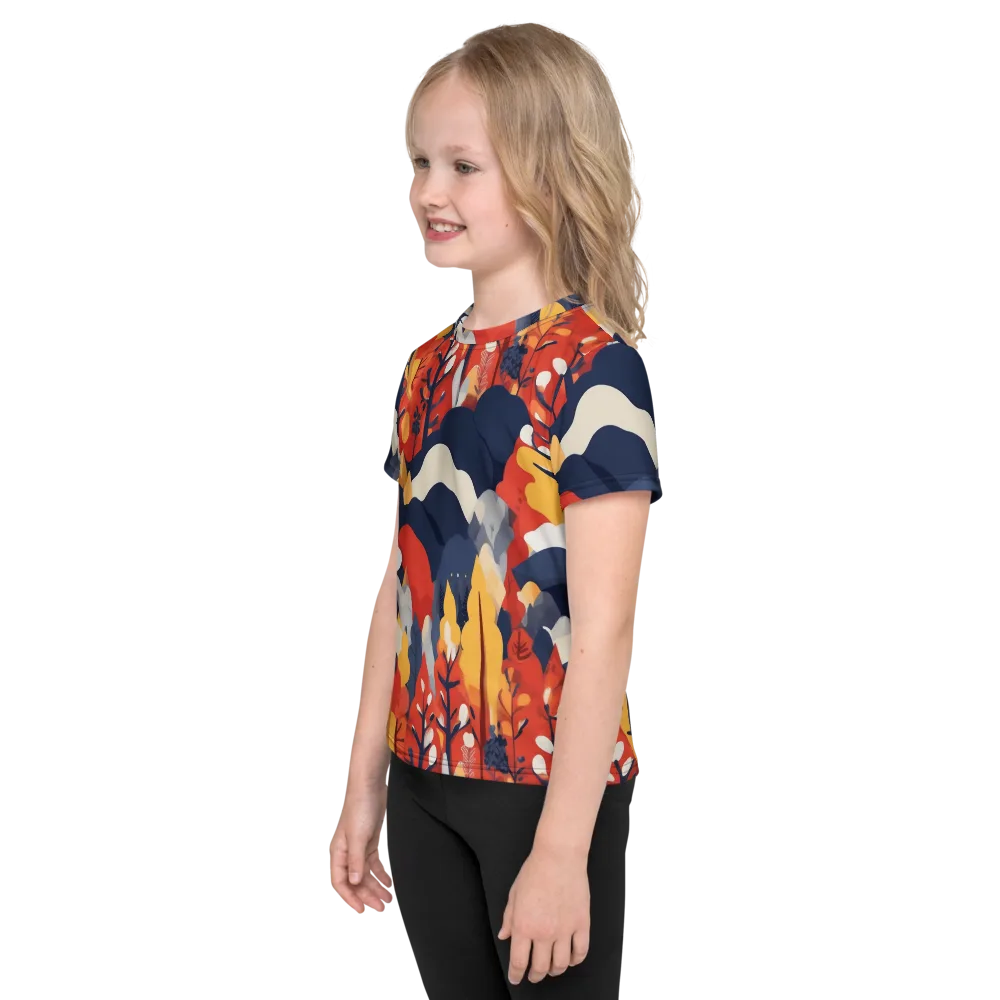 Autumnal Alpine on Kids Crew Neck T-Shirt — Left