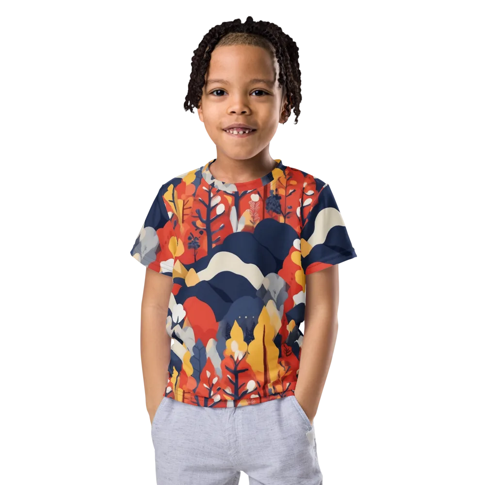 Autumnal Alpine on Kids Crew Neck T-Shirt — Front