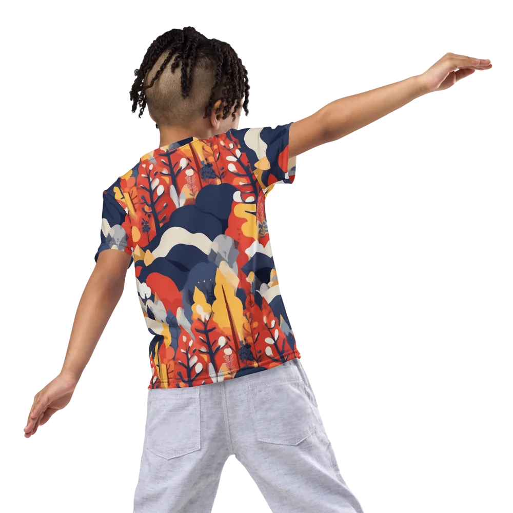 Autumnal Alpine on Kids Crew Neck T-Shirt — Back