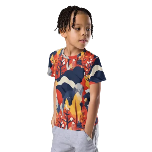 Autumnal Alpine on a Kids Crew Neck T-Shirt