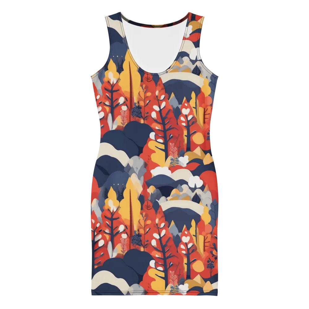 Autumnal Alpine on Bodycon Dress — Front