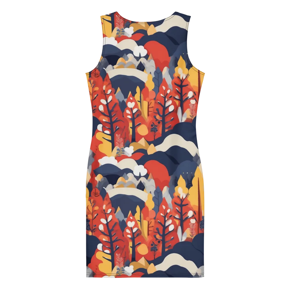 Autumnal Alpine on Bodycon Dress — Back