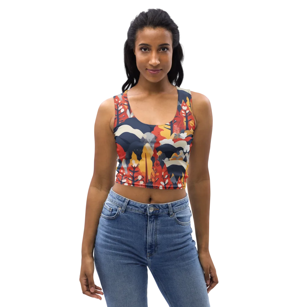 Autumnal Alpine on Crop Top — Front