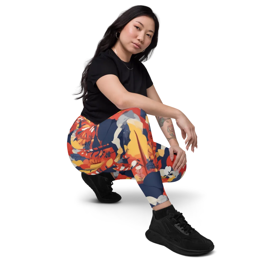 Autumnal Alpine on Leggings with Pockets — Right Front