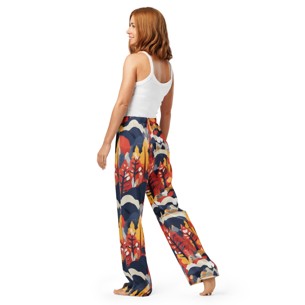 Autumnal Alpine on Women's Pajama Pants — Back