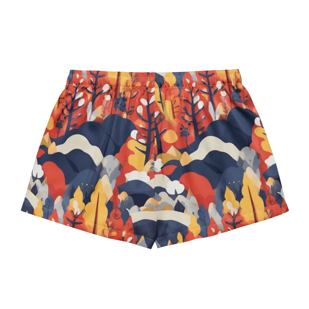 Autumnal Alpine on Women's Pajama Shorts — Back