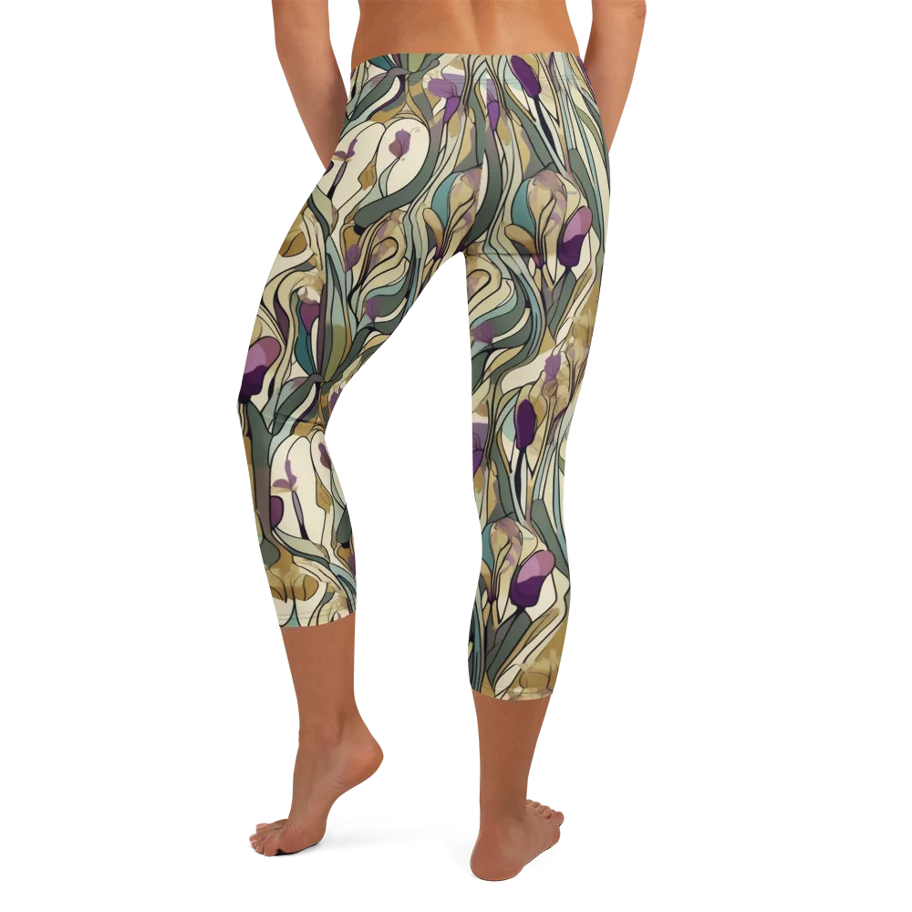 Iris Nocturne on Capri Leggings — Back