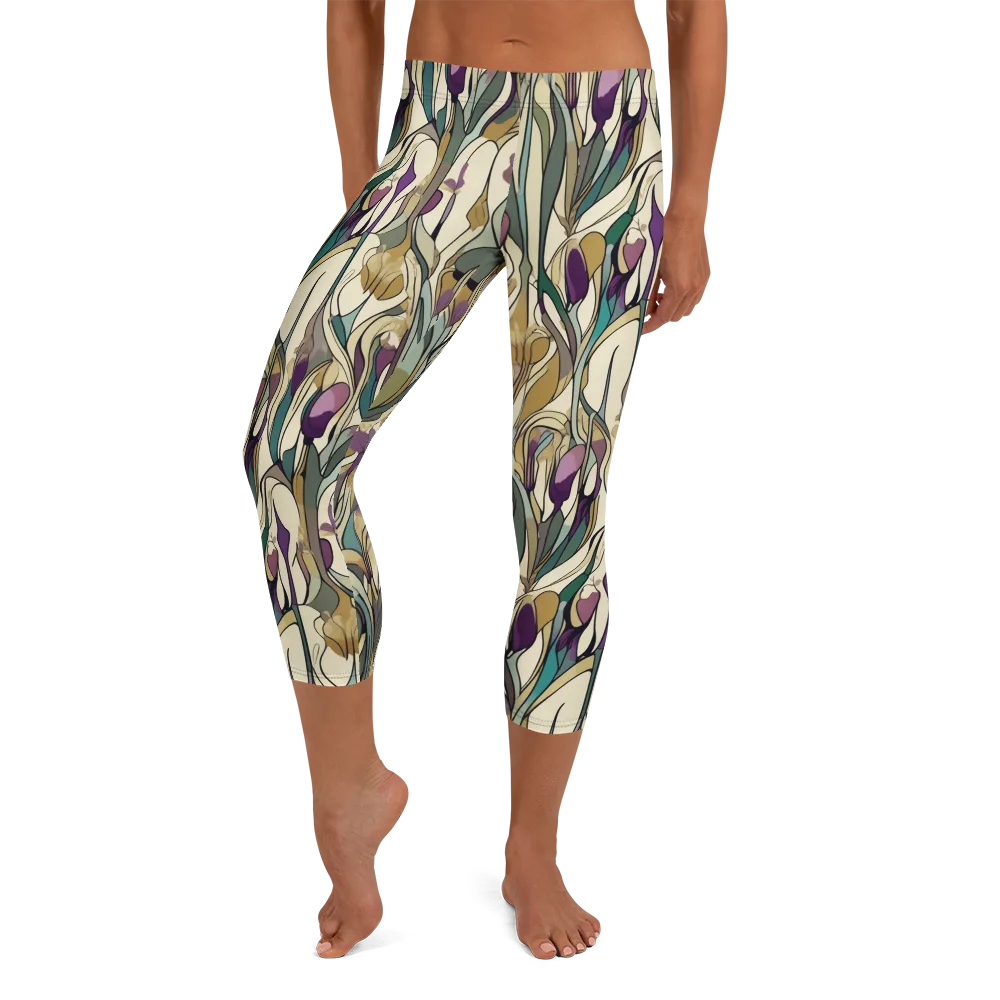 Iris Nocturne on Capri Leggings — Front