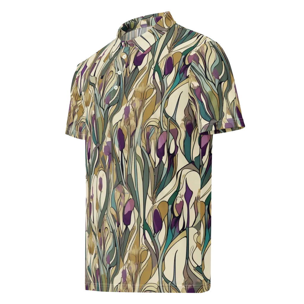 Iris Nocturne on Men's Slim Fit Polo Shirt — Left Front