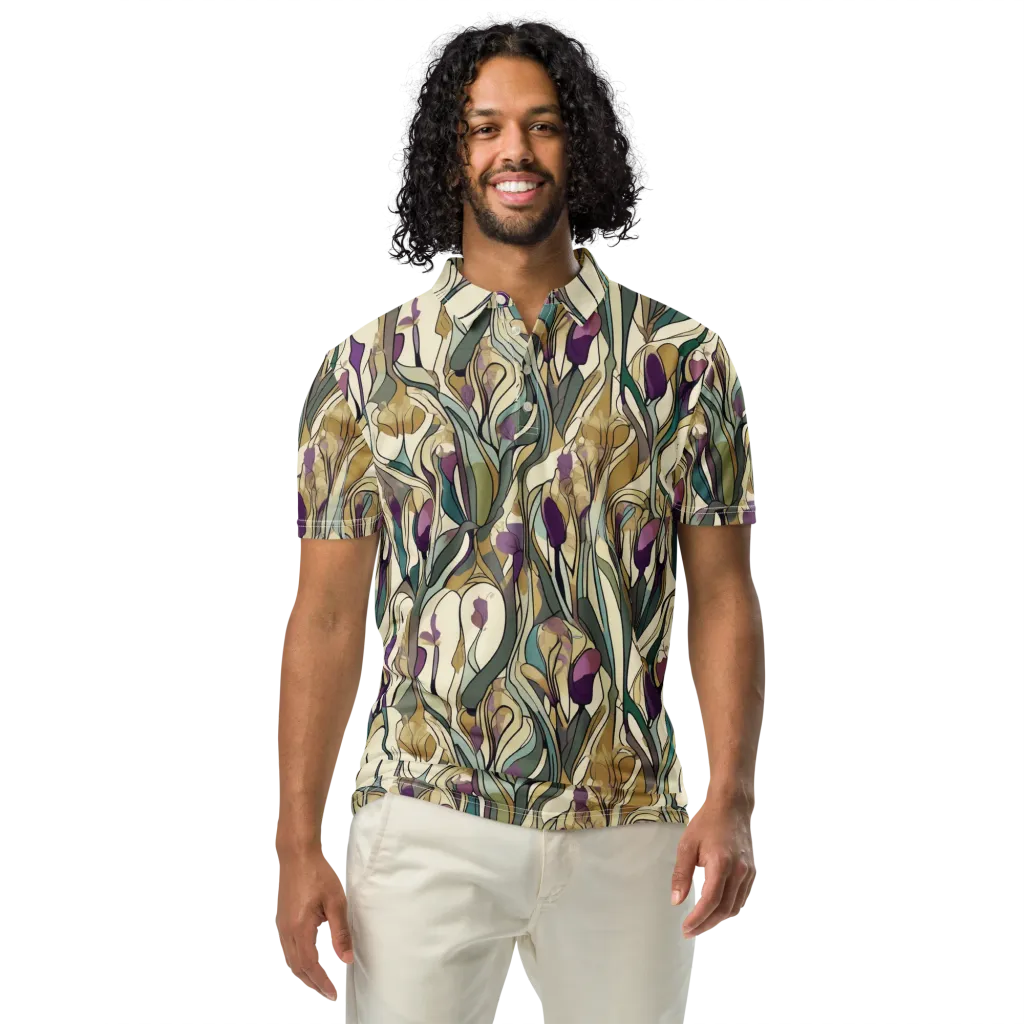Iris Nocturne on Men's Slim Fit Polo Shirt — Front