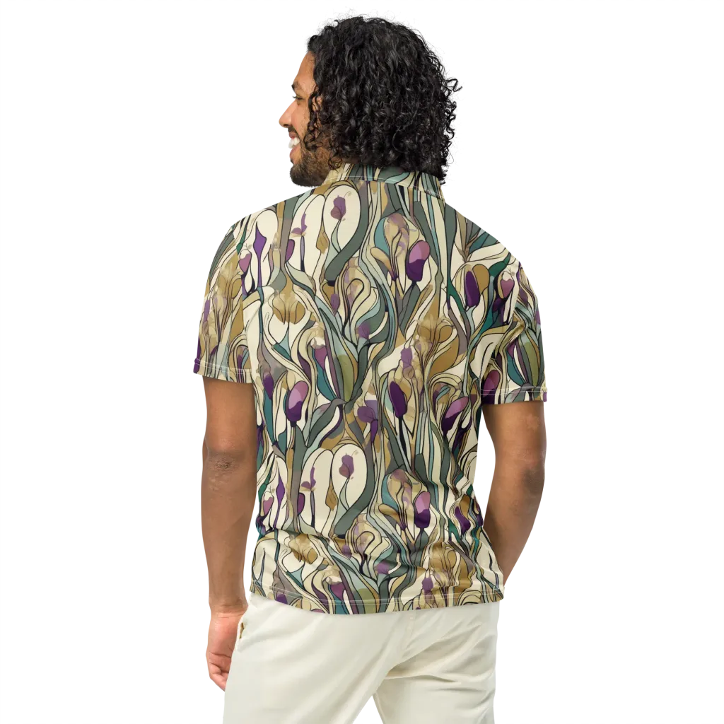 Iris Nocturne on Men's Slim Fit Polo Shirt — Back