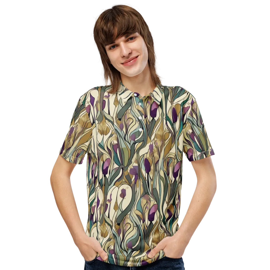 Iris Nocturne on Men's Slim Fit Polo Shirt — Front