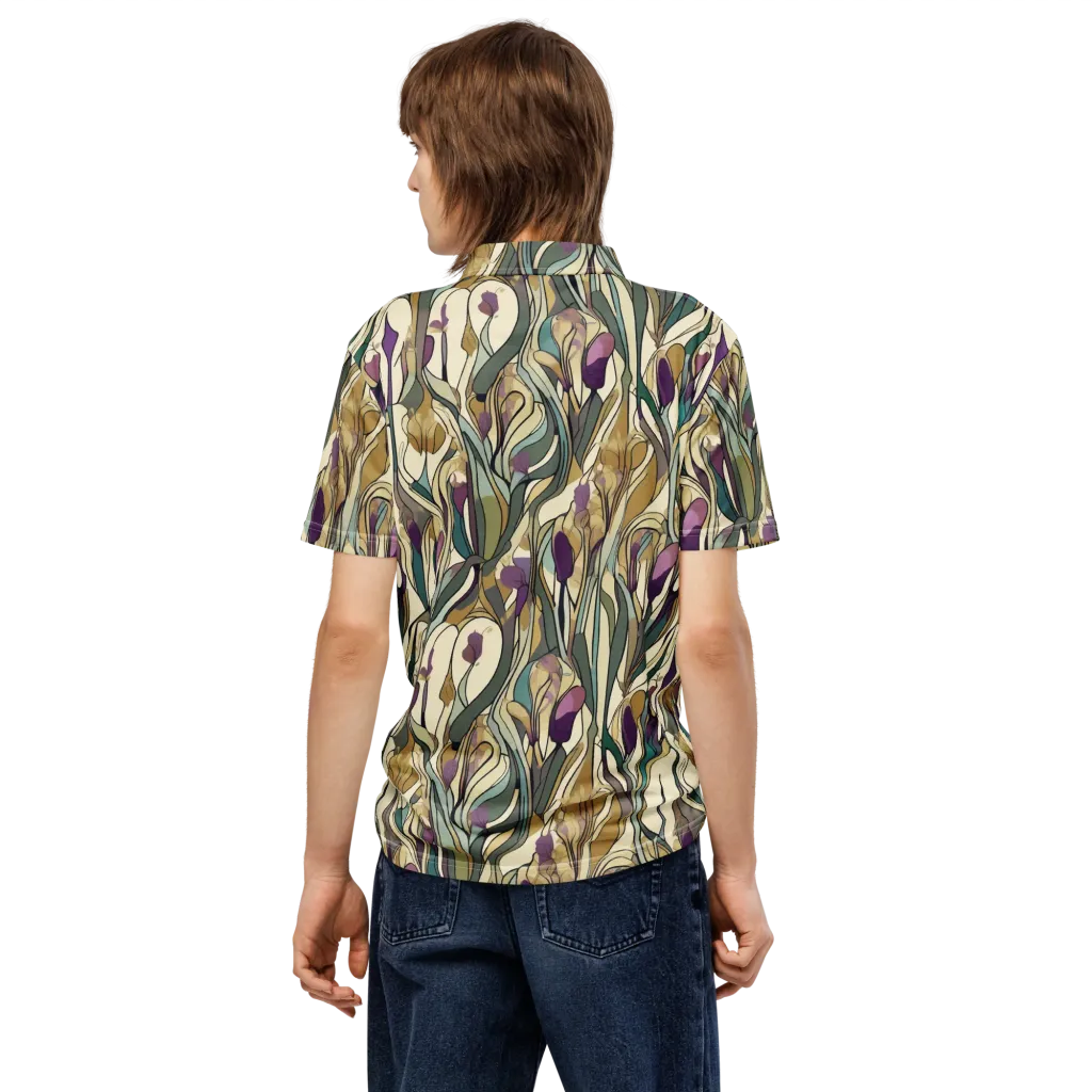 Iris Nocturne on Men's Slim Fit Polo Shirt — Back