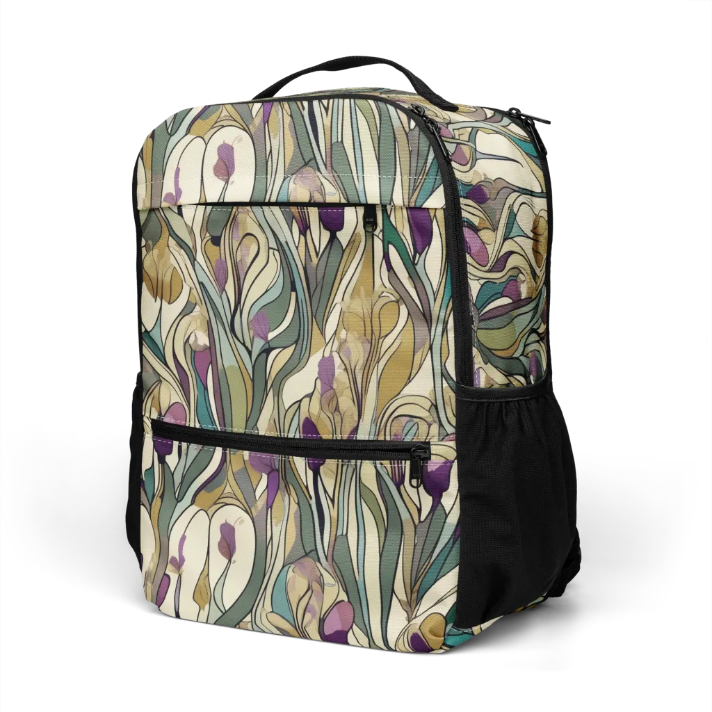Iris Nocturne on Utility Backpack — Left Front