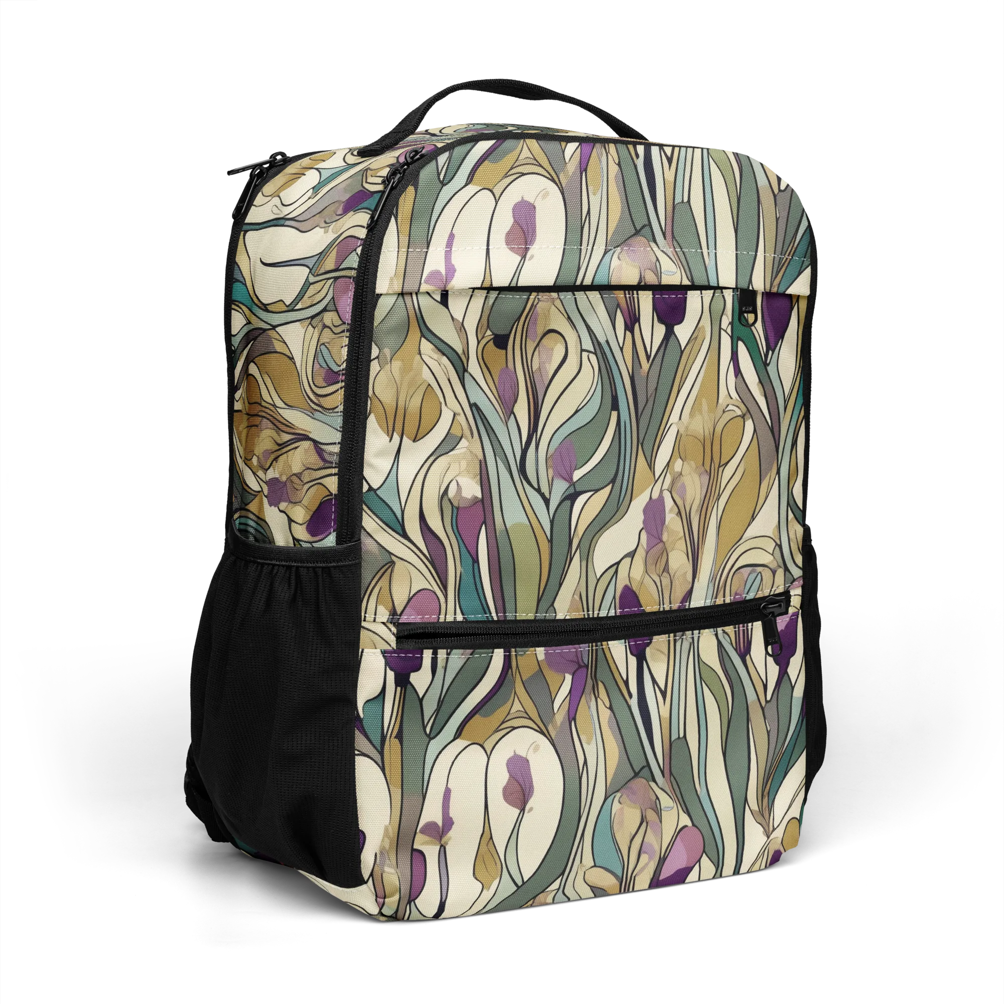 Iris Nocturne on Utility Backpack — Right Front