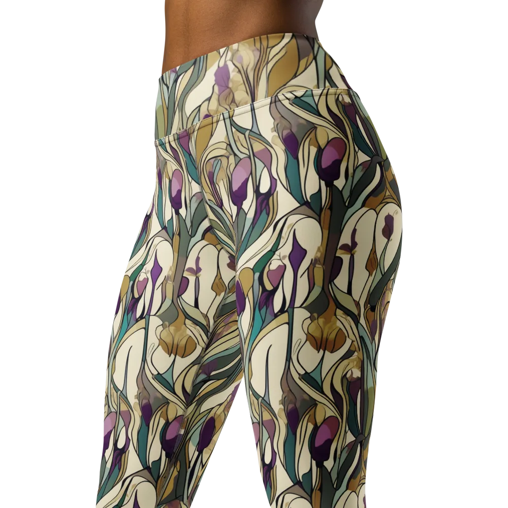 Iris Nocturne on Yoga Leggings — Left Front
