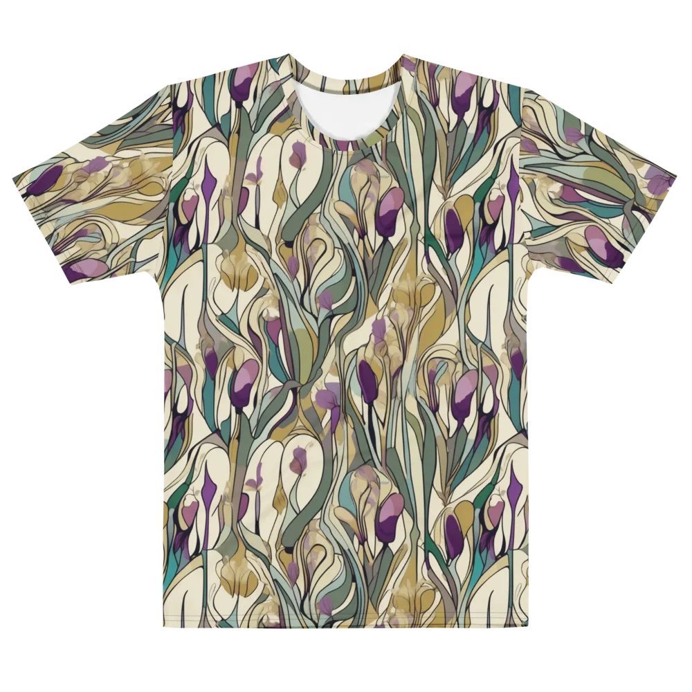 Iris Nocturne on Men's Cotton Crew Neck T-Shirt — Front