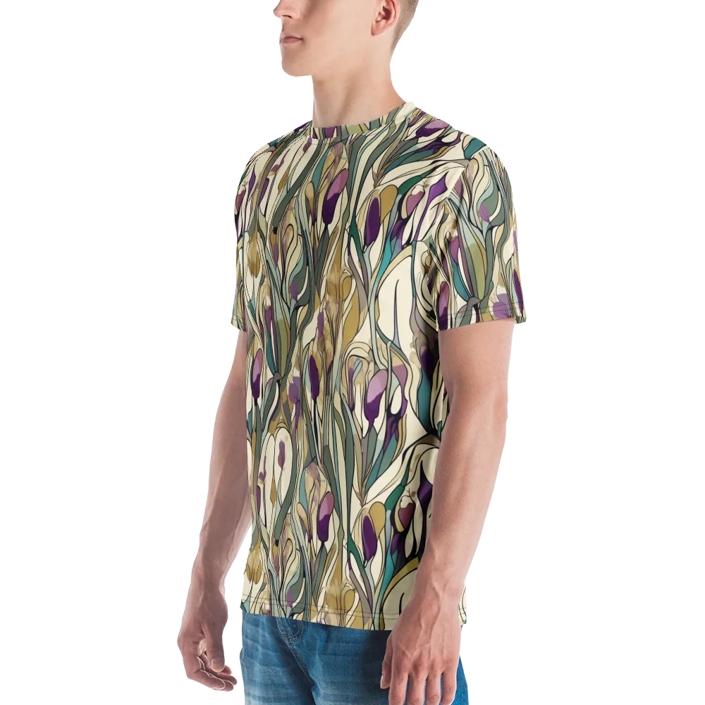 Iris Nocturne on Men's Crew Neck T-Shirt — Left