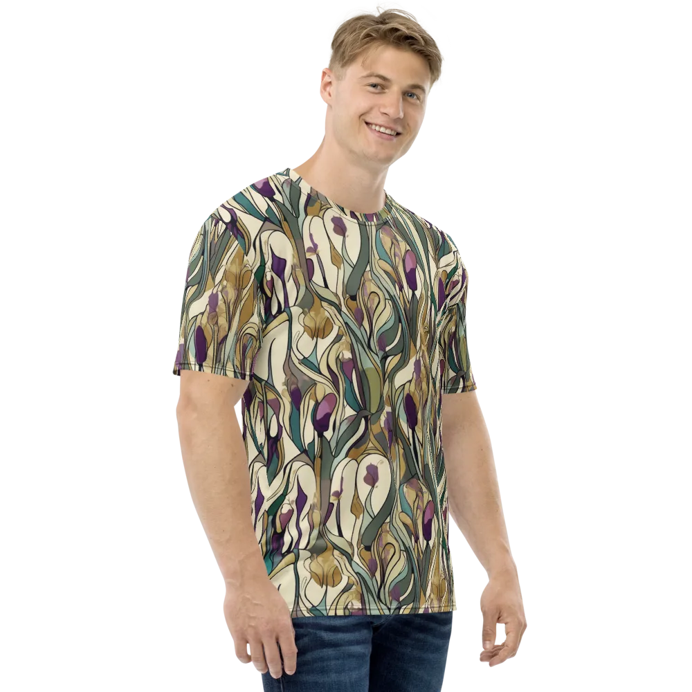 Iris Nocturne on Men's Crew Neck T-Shirt — Right