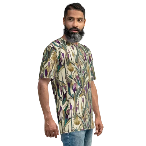 Iris Nocturne on a Men's Crew Neck T-Shirt