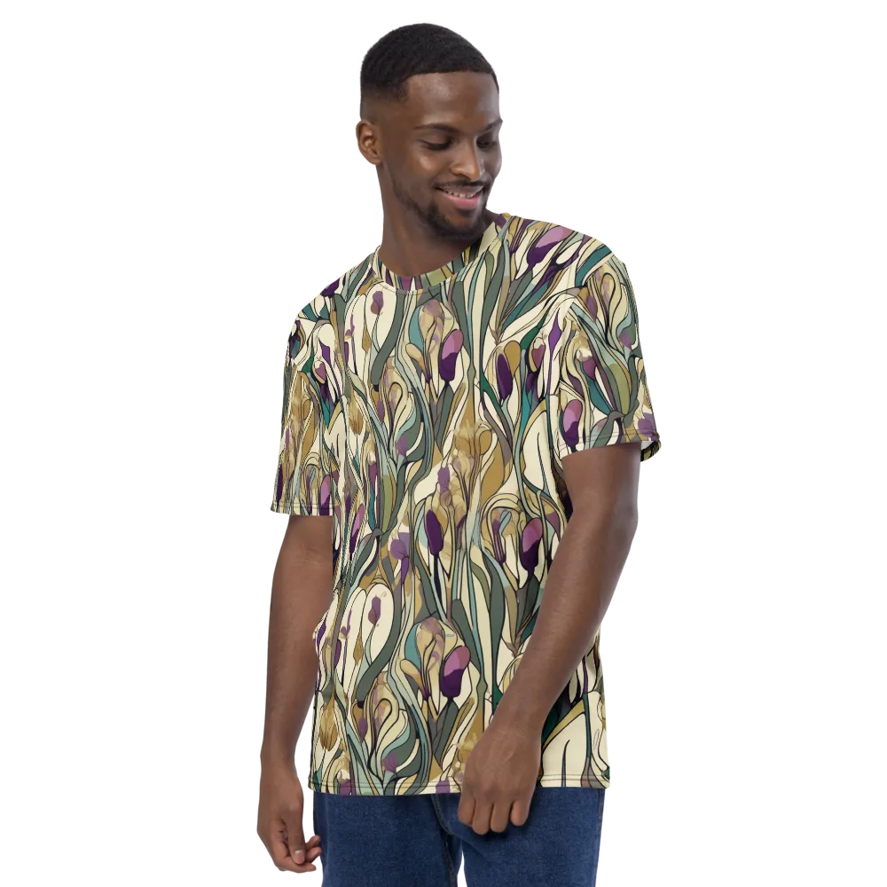 Iris Nocturne on Men's Crew Neck T-Shirt — Left