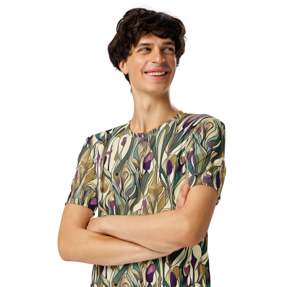 Iris Nocturne on Men's Crew Neck T-Shirt — Left Front