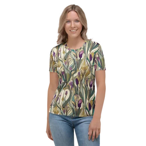 Iris Nocturne on a Women's Crew Neck T-Shirt