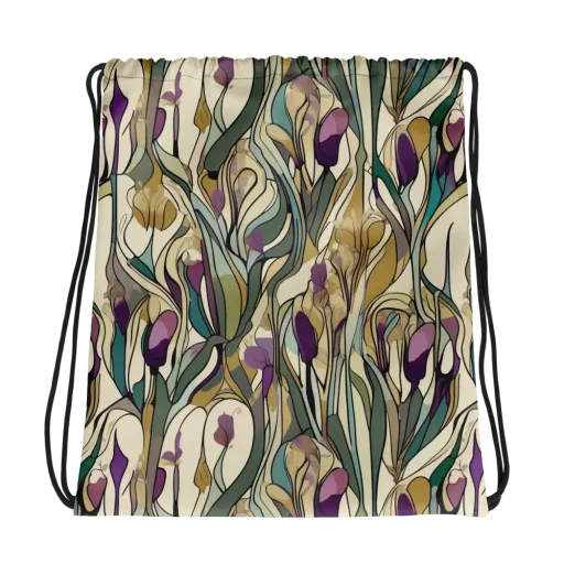 Iris Nocturne on a Drawstring Bag
