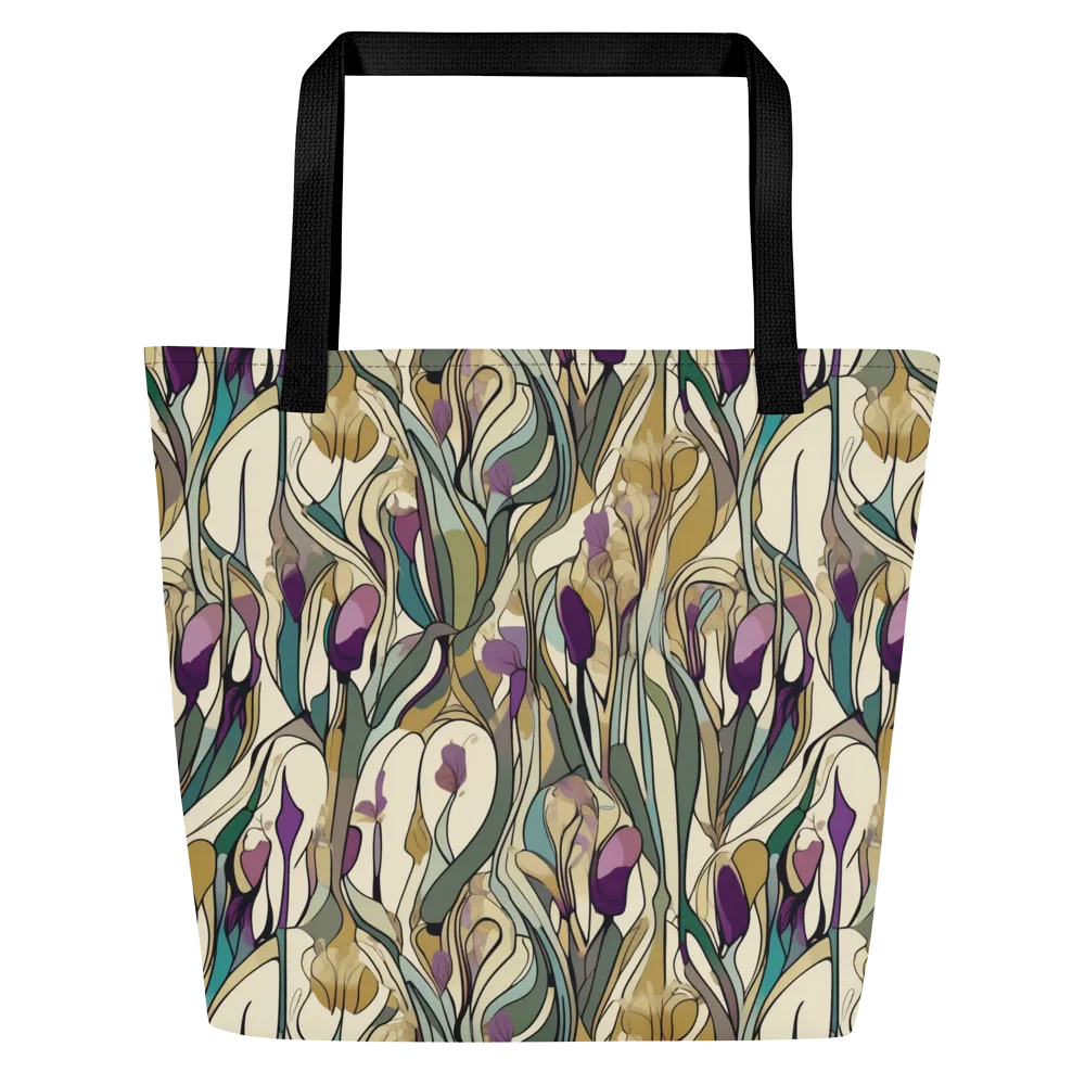 Iris Nocturne on Large Tote Bag W/ Pocket — Front