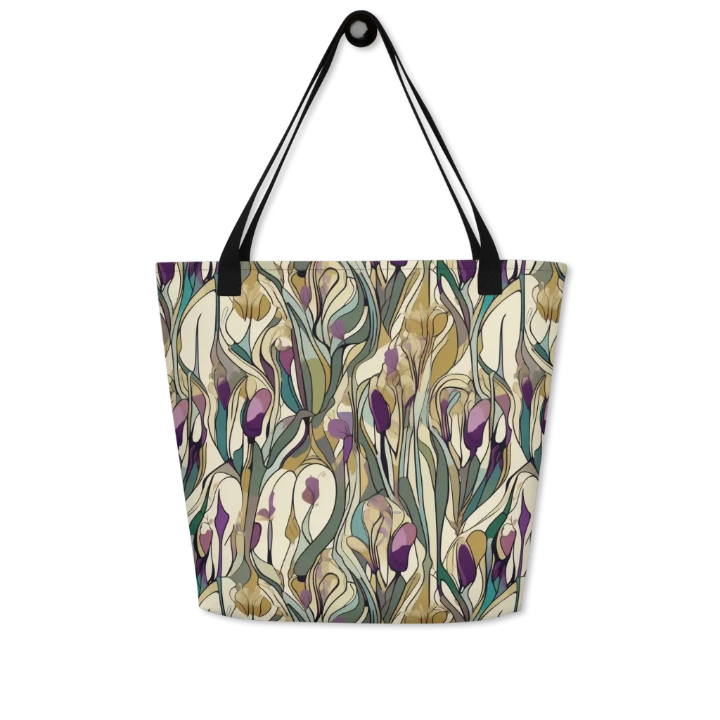 Iris Nocturne on Large Tote Bag W/ Pocket — Front