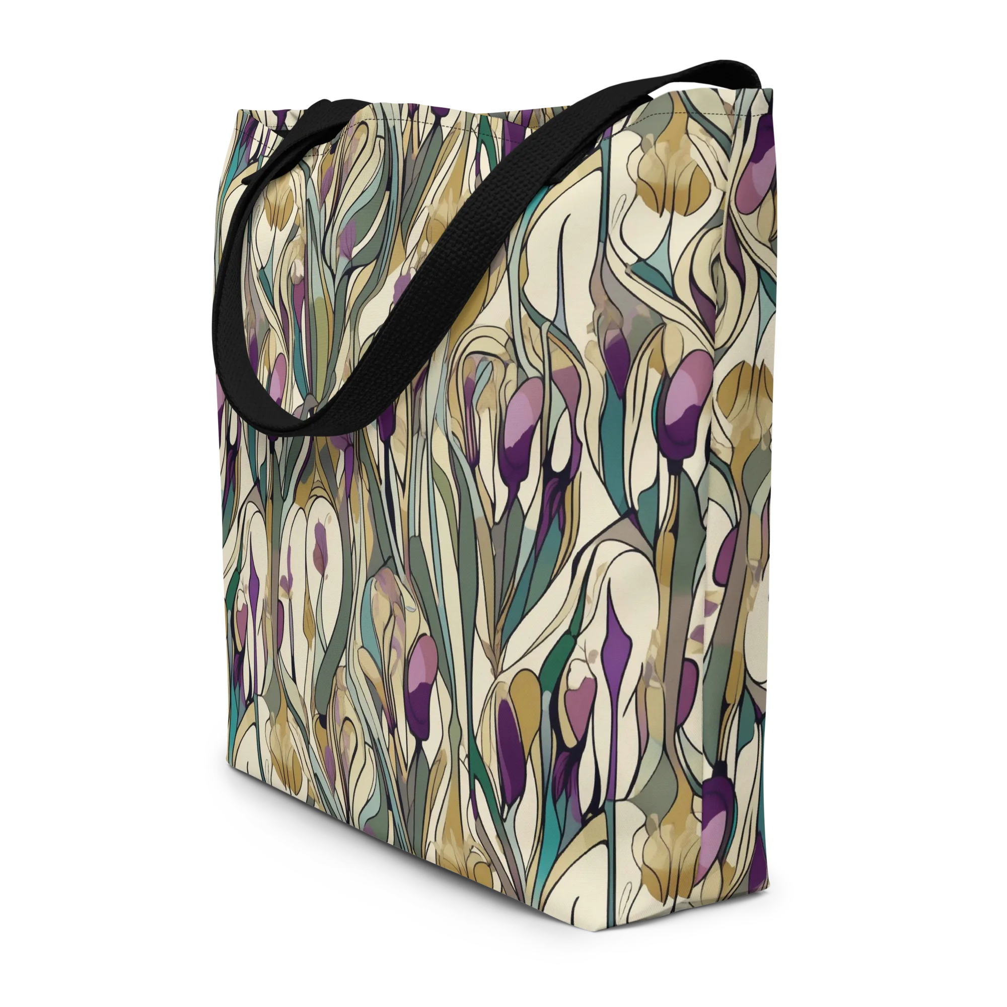 Iris Nocturne on Large Tote Bag W/ Pocket — Front