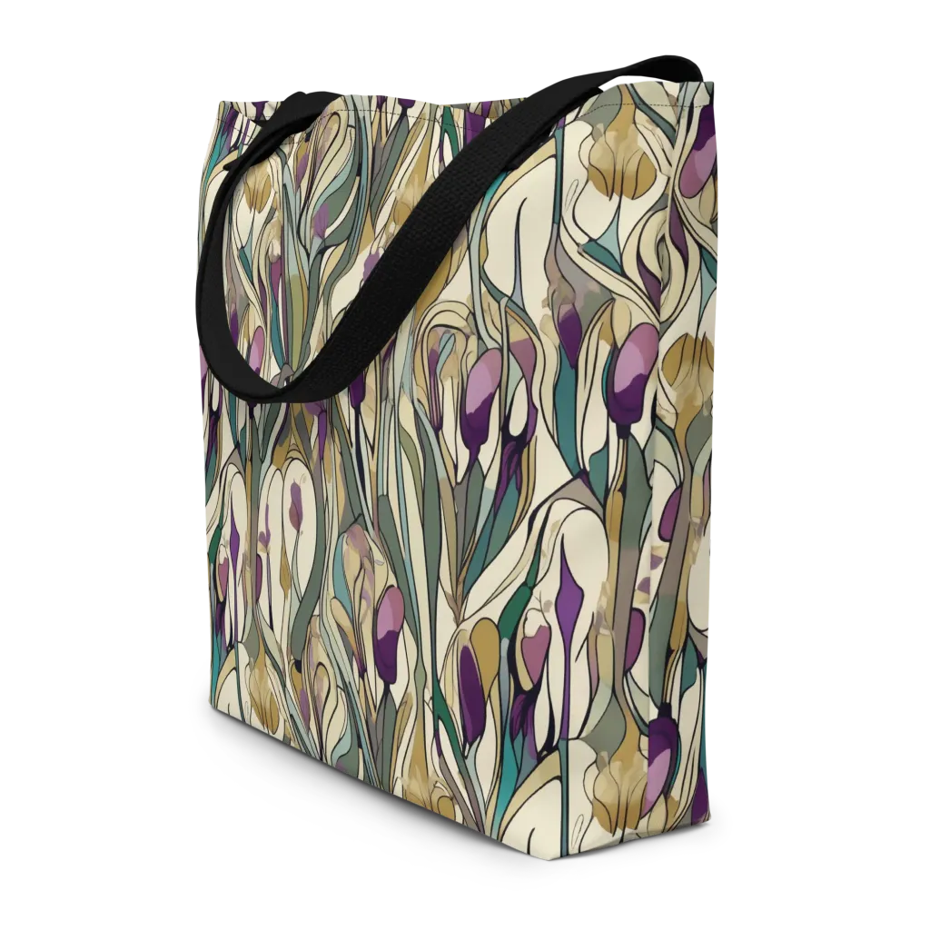 Iris Nocturne on Large Tote Bag W/ Pocket — Front